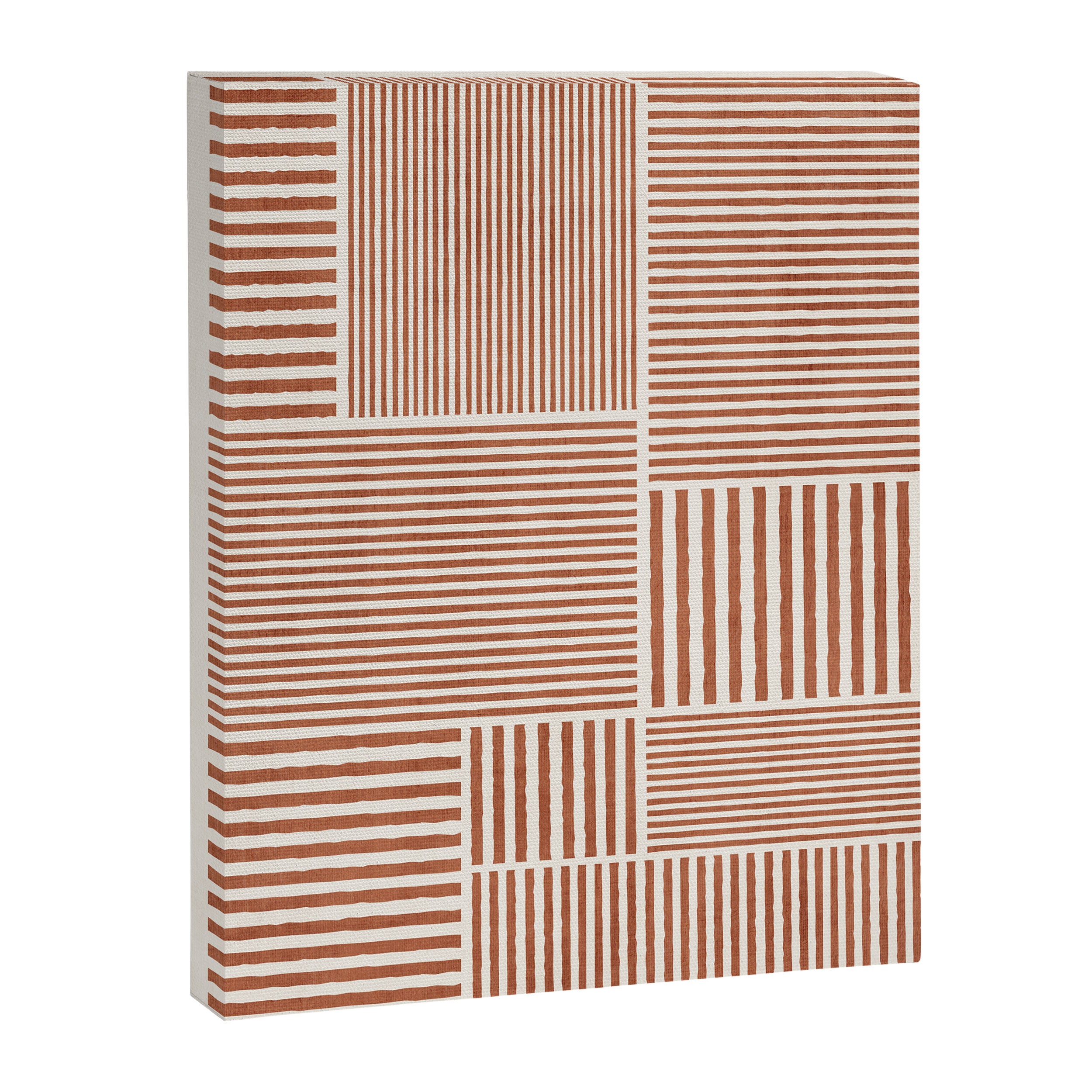 Terracotta Bold Lines Minimalist Geometric Artwork Canvas Print Gallery Image 6