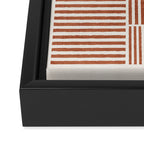 Terracotta Bold Lines Minimalist Geometric Artwork Framed Canvas Print Gallery Image 3