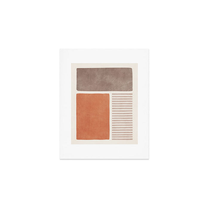 Terracotta Brown Beige Modern Minimalist Artwork Art Print Gallery Image 1