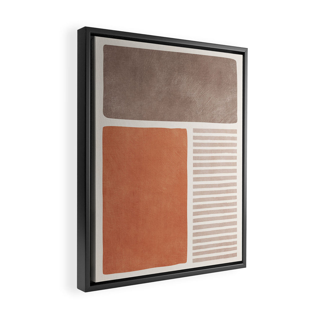 Terracotta Brown Beige Modern Minimalist Artwork Framed Canvas Print Gallery Image 2