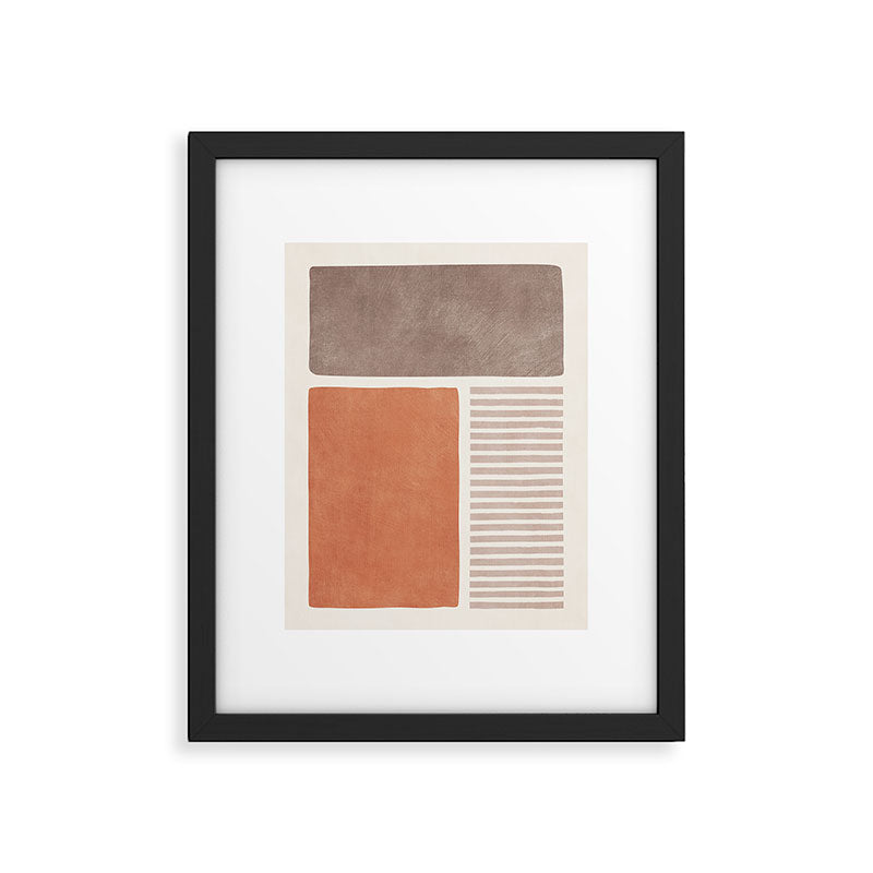 Terracotta Brown Beige Modern Minimalist Artwork Framed Art Print Gallery Image 5