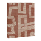 Terracotta Cream Digital Linocut Boho Artwork Canvas Print Gallery Image 6