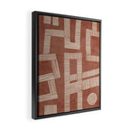 Terracotta Cream Digital Linocut Boho Artwork Framed Canvas Print Gallery Image 2