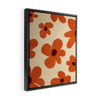 Terracotta Cream Flowers Minimalist Artwork Framed Canvas Print Gallery Image 2