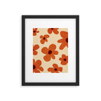 Terracotta Cream Flowers Minimalist Artwork Framed Art Print Gallery Image 5