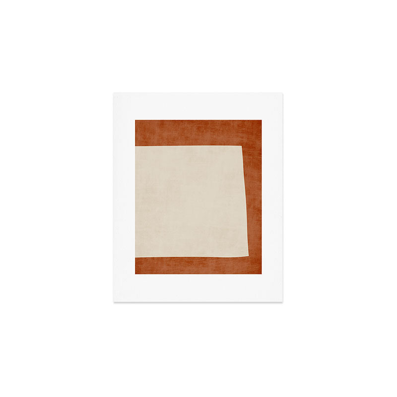 Terracotta Cream Minimalist Abstract Original Burnt Orange Art Art Print Gallery Image 1