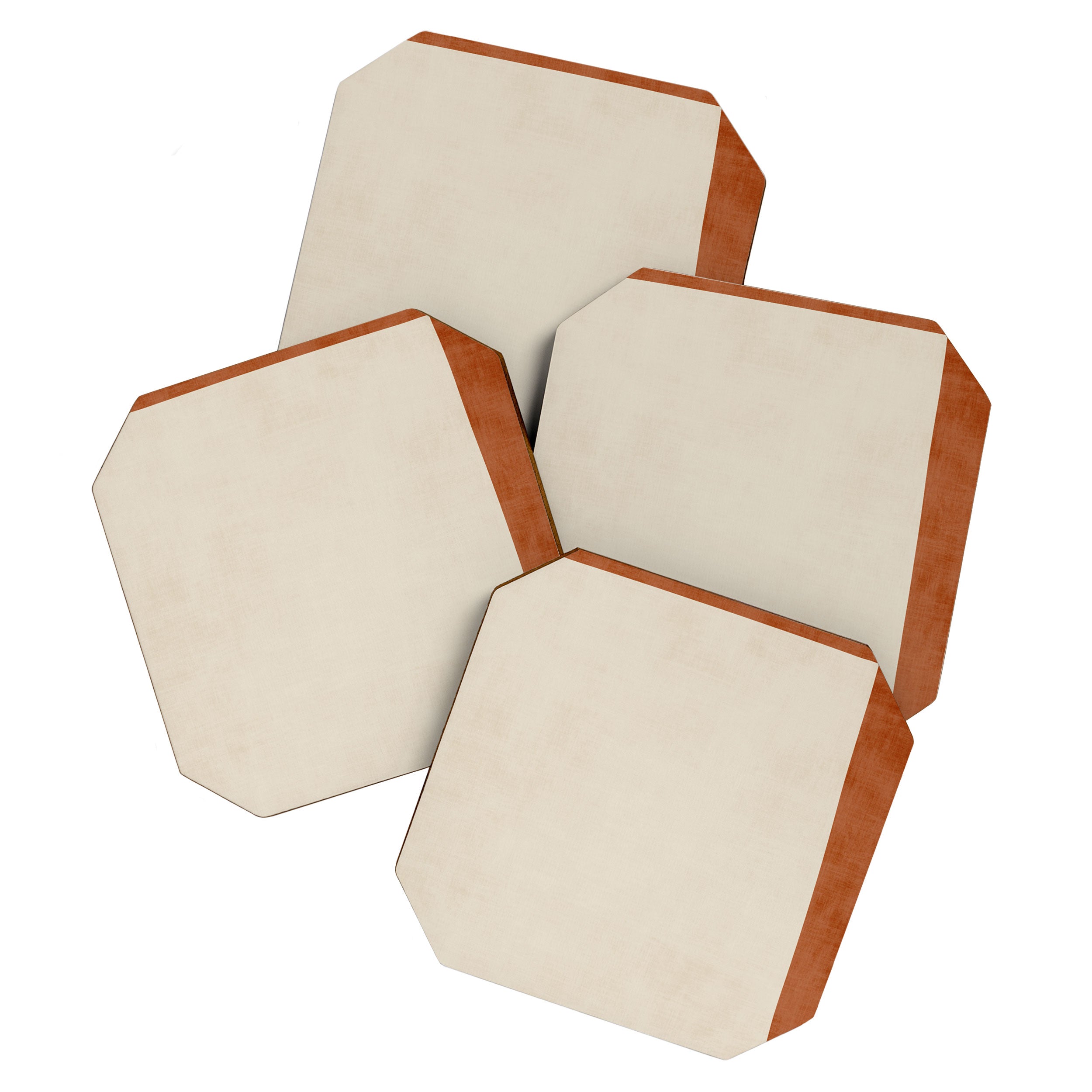 Terracotta Cream Minimalist Abstract Original Burnt Orange Art Coaster Gallery Image 1