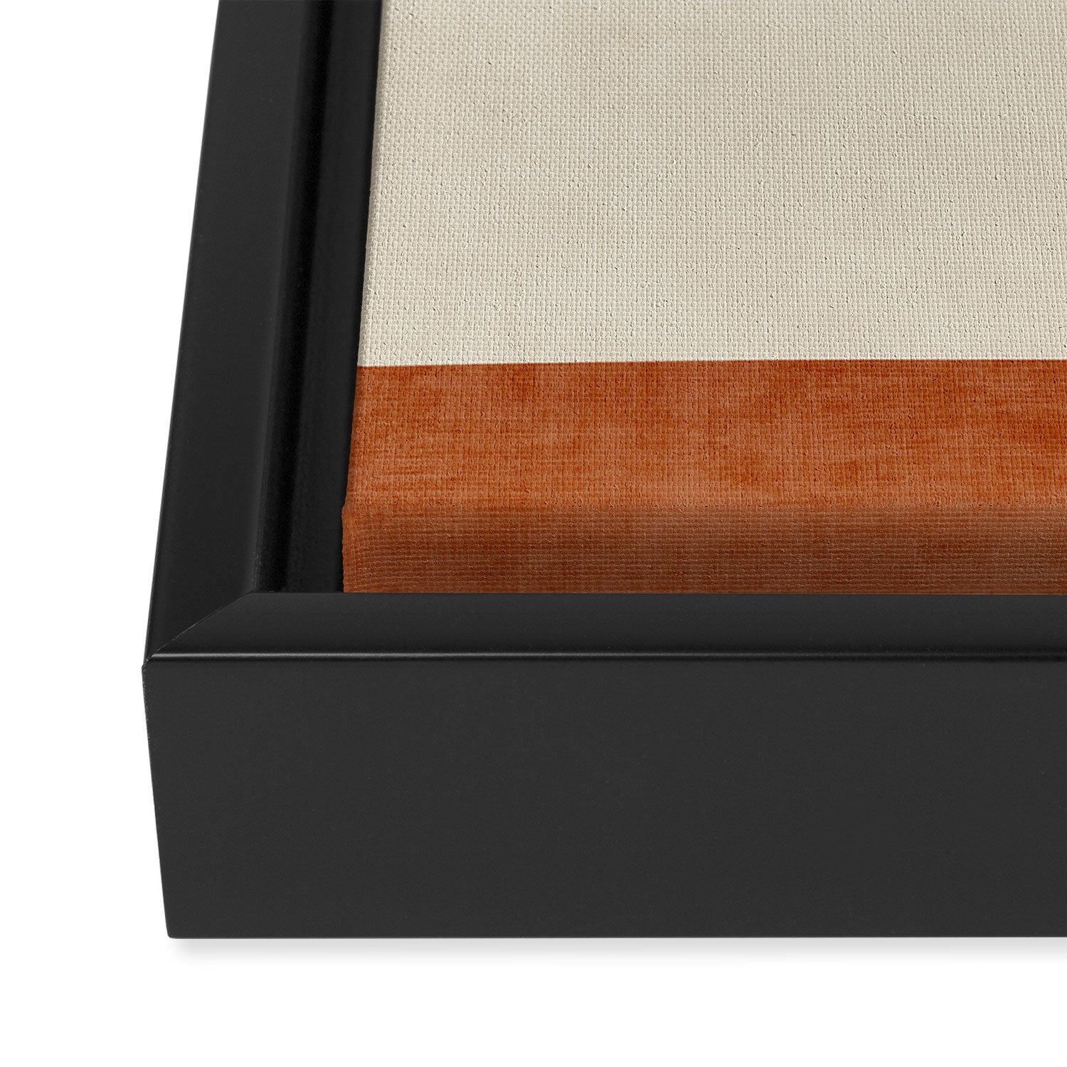 Terracotta Cream Minimalist Abstract Original Burnt Orange Art Framed Canvas Print Gallery Image 3