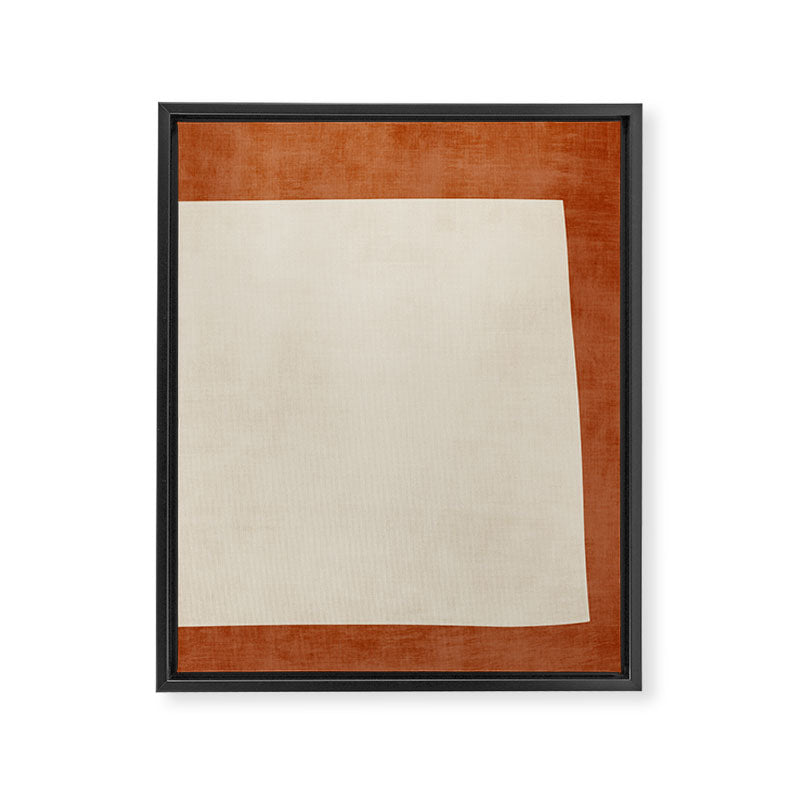 Terracotta Cream Minimalist Abstract Original Burnt Orange Art Framed Canvas Print Gallery Image 6