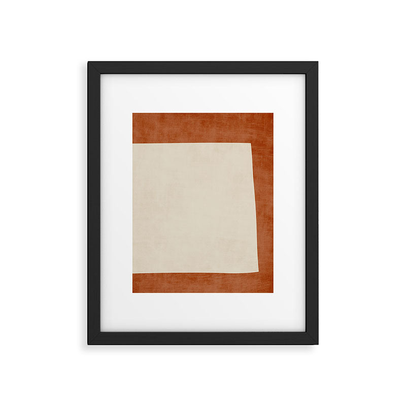 Terracotta Cream Minimalist Abstract Original Burnt Orange Art Framed Art Print Gallery Image 5