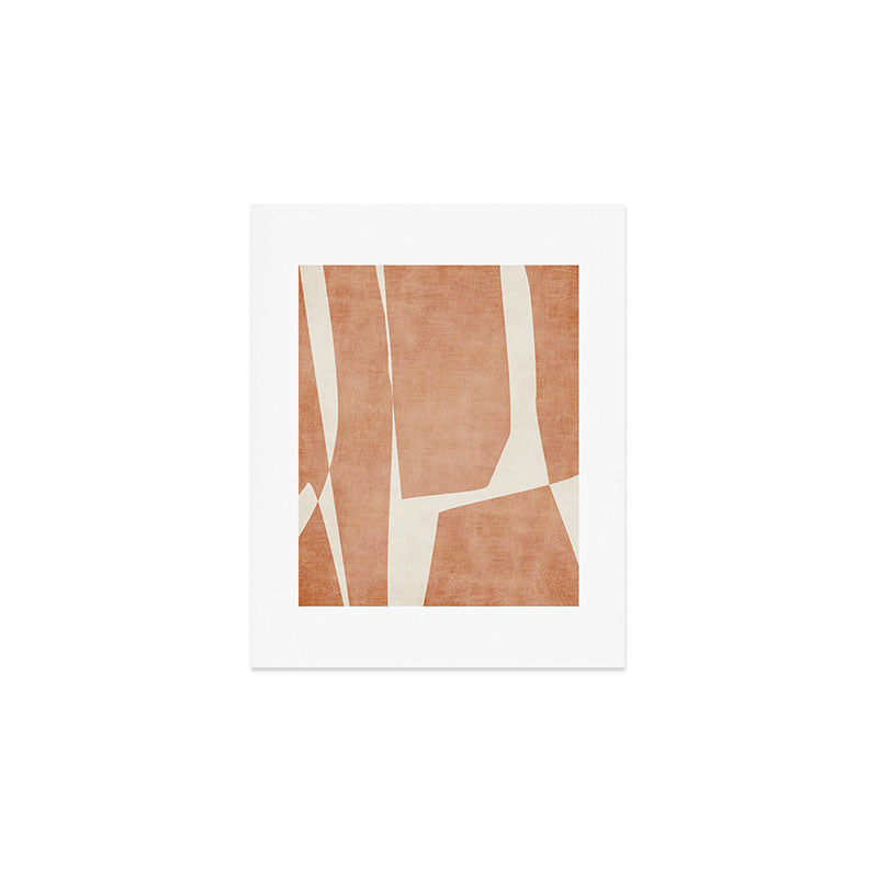 Terracotta Cream Modern Minimalist Abstract Art Print Gallery Image 1