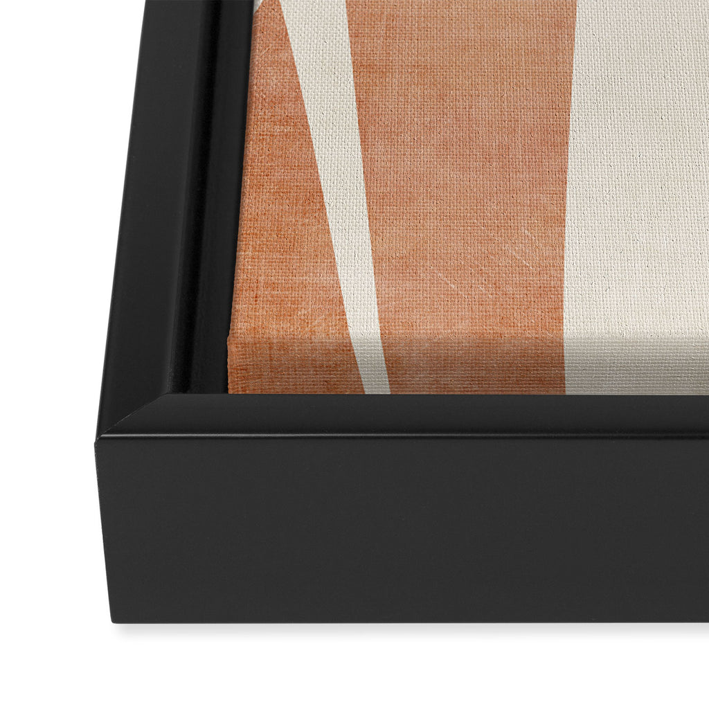 Terracotta Cream Modern Minimalist Abstract Framed Canvas Print Gallery Image 3