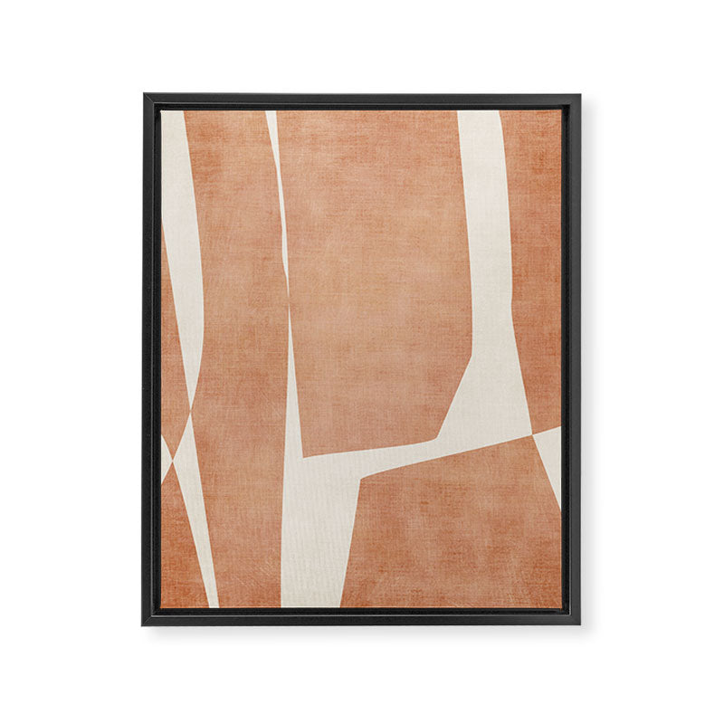 Terracotta Cream Modern Minimalist Abstract Framed Canvas Print Gallery Image 6