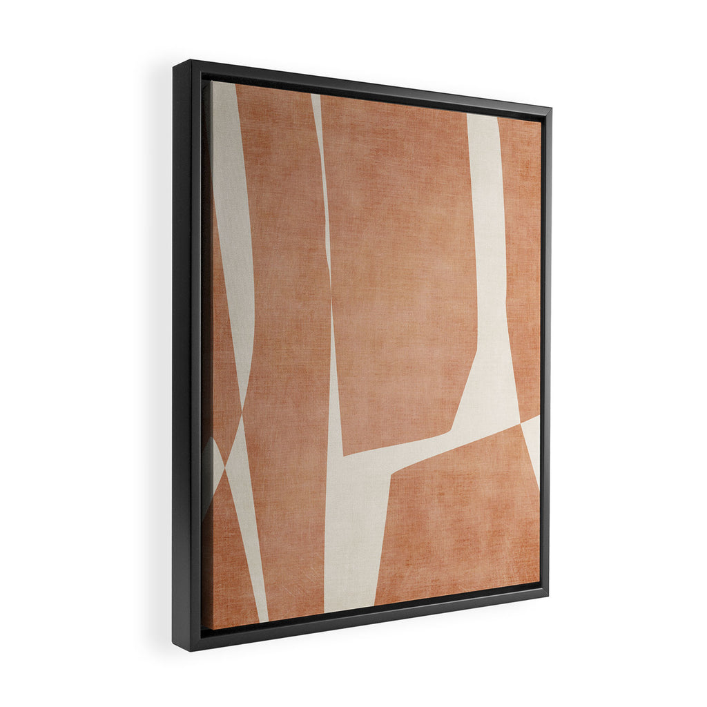 Terracotta Cream Modern Minimalist Abstract Framed Canvas Print Gallery Image 2