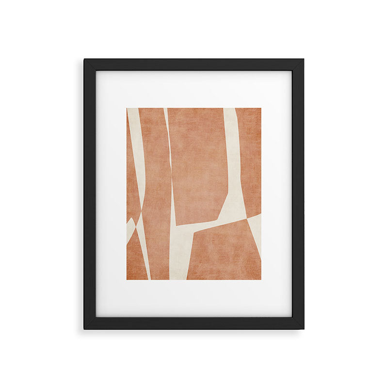 Terracotta Cream Modern Minimalist Abstract Framed Art Print Gallery Image 4
