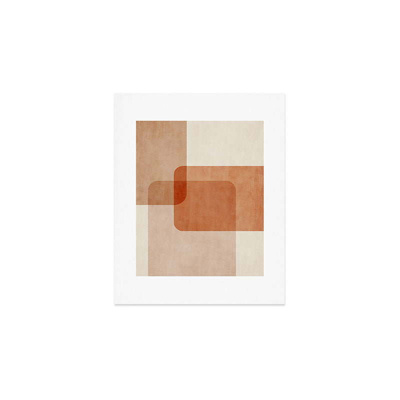 Terracotta Geometric Modern Minimalist Artwork Art Print Gallery Image 1