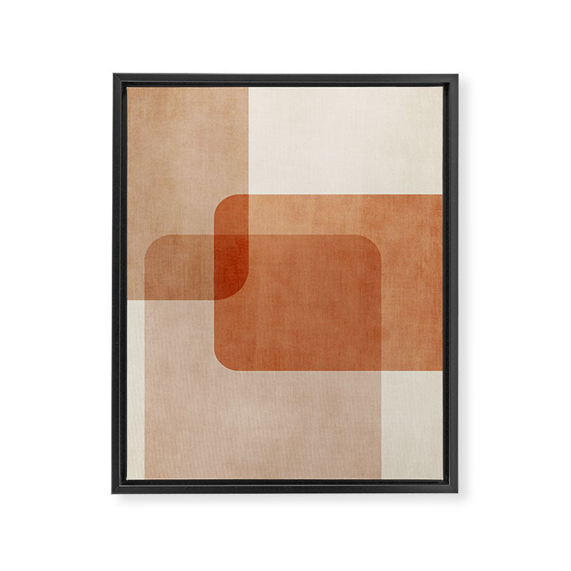 Terracotta Geometric Modern Minimalist Artwork Framed Canvas Print Gallery Image 6