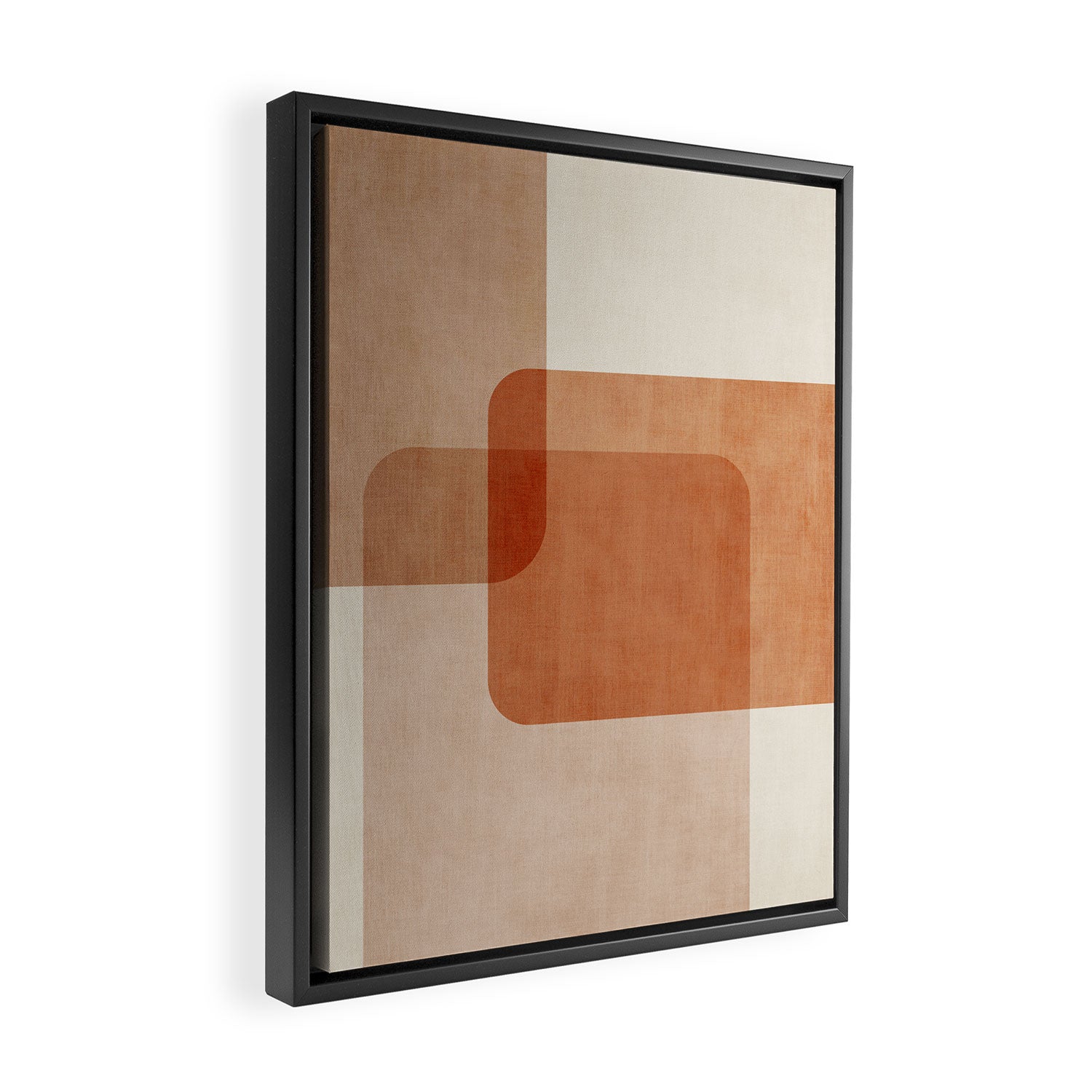 Terracotta Geometric Modern Minimalist Artwork Framed Canvas Print Gallery Image 2