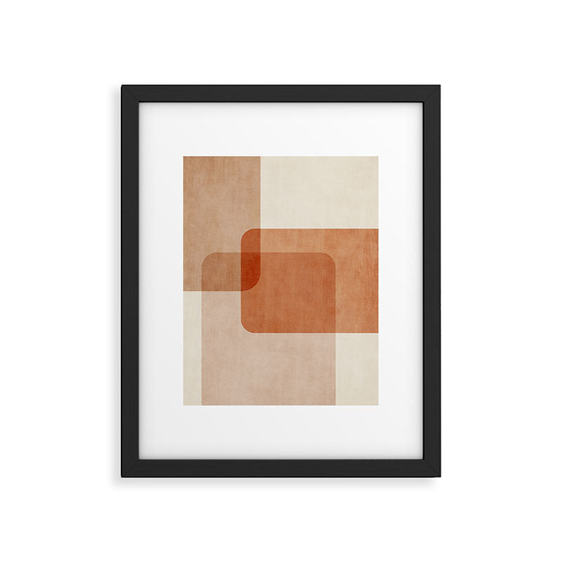 Terracotta Geometric Modern Minimalist Artwork Framed Art Print Gallery Image 5