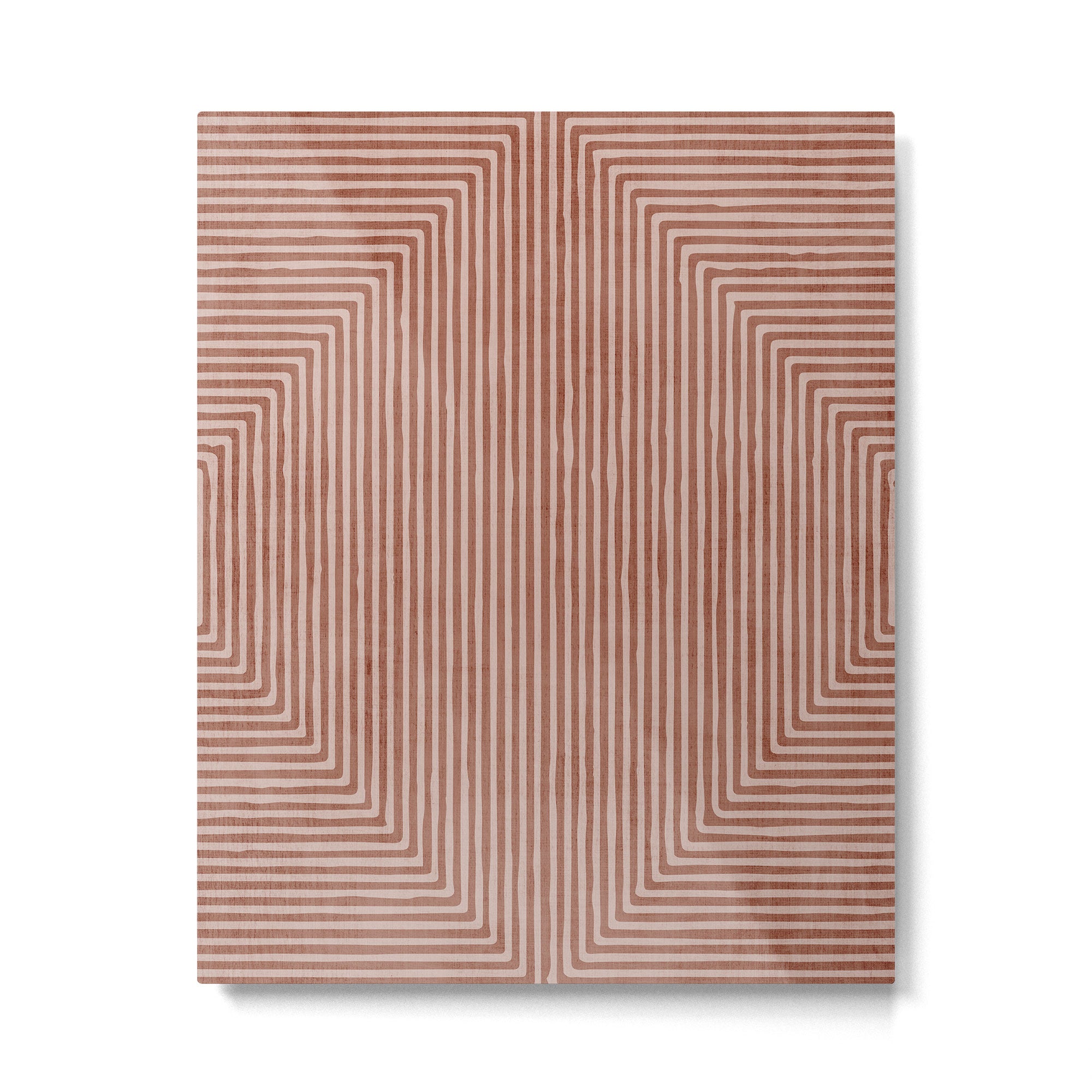 Terracotta Lines Geometric Abstract Minimalist Artwork Metal Print Gallery Image 4