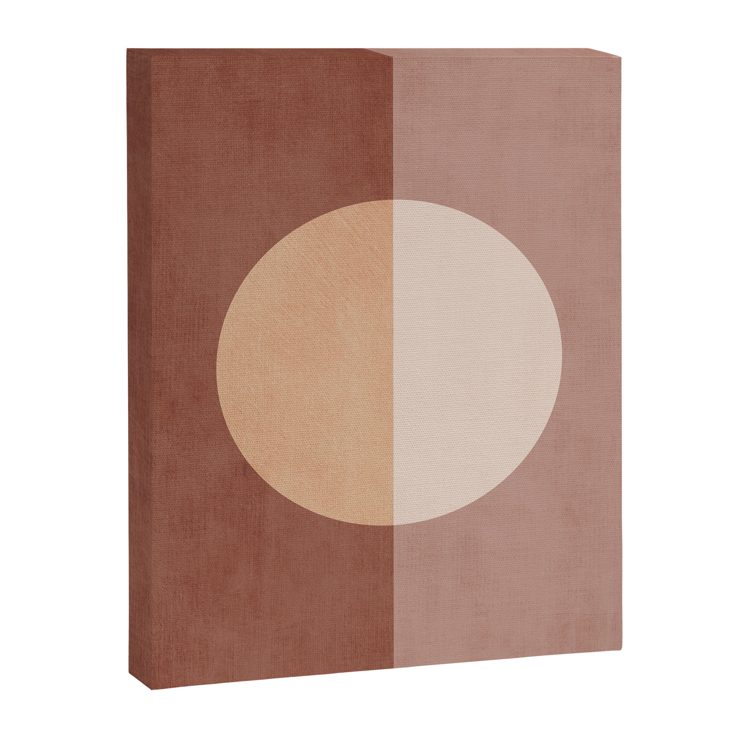 Terracotta Minimalist Artwork with Moon Canvas Print Gallery Image 6