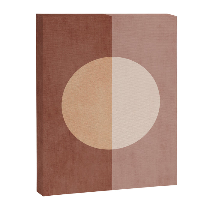 Terracotta Minimalist Artwork with Moon Canvas Print Gallery Image 1