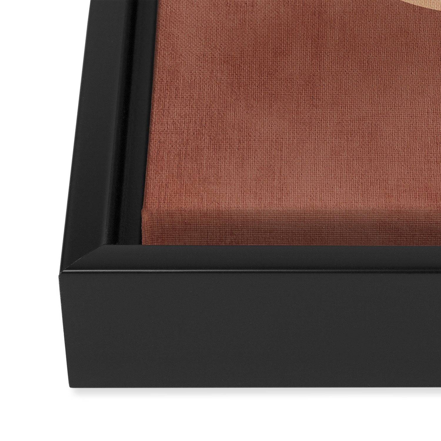 Terracotta Minimalist Artwork with Moon Framed Canvas Print Gallery Image 3