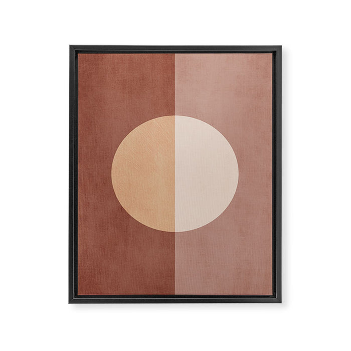 Terracotta Minimalist Artwork with Moon Framed Canvas Print Gallery Image 1
