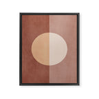 Terracotta Minimalist Artwork with Moon Framed Canvas Print Gallery Image 6