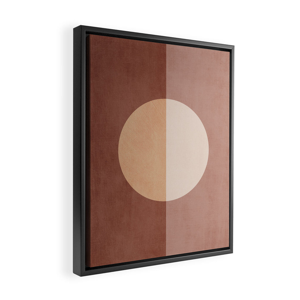 Terracotta Minimalist Artwork with Moon Framed Canvas Print Gallery Image 2