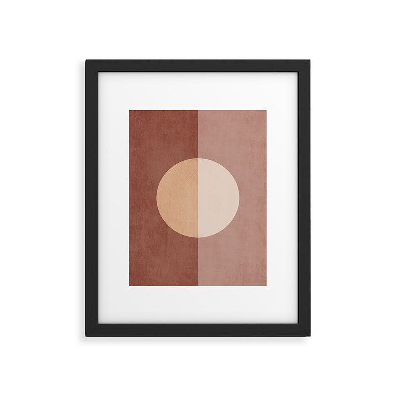 Terracotta Minimalist Artwork with Moon Framed Art Print Gallery Image 5