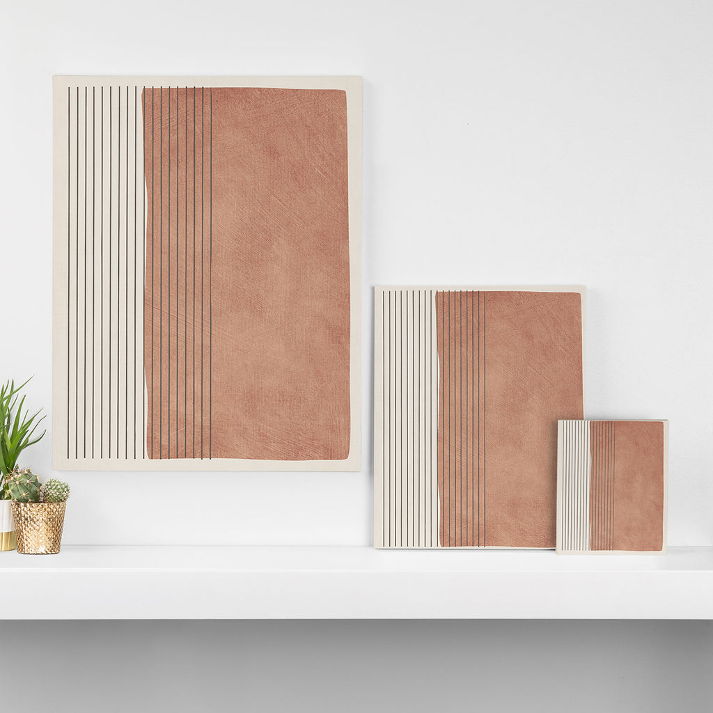 Terracotta Minimalist Lines Artwork Canvas Print Gallery Image 3