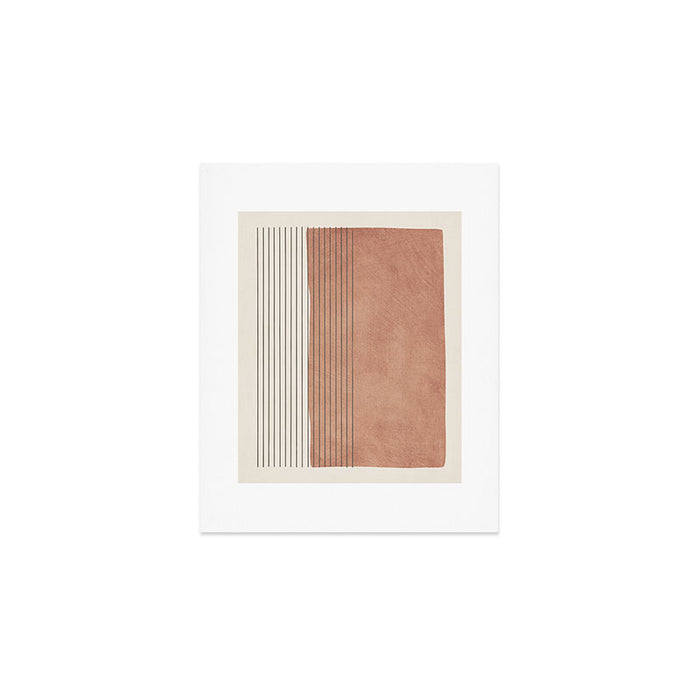 Terracotta Minimalist Lines Artwork Art Print Gallery Image 1