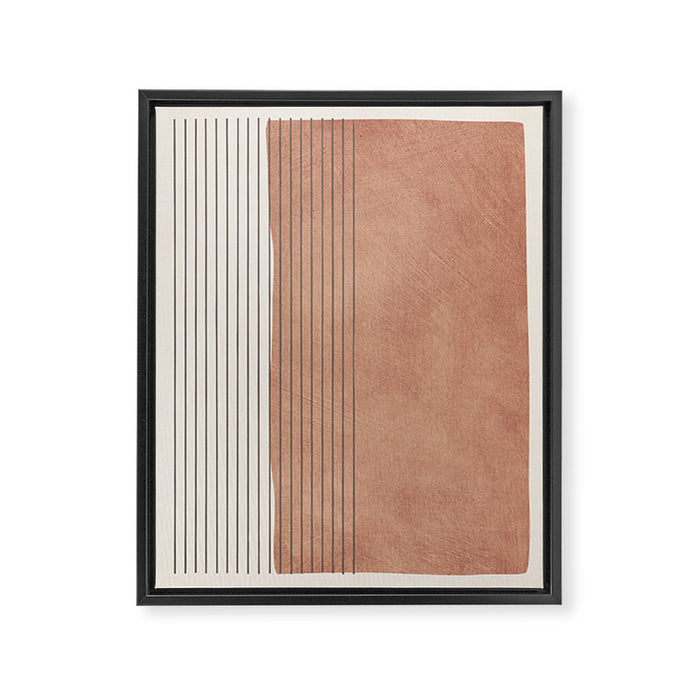 Terracotta Minimalist Lines Artwork Framed Canvas Print Gallery Image 1
