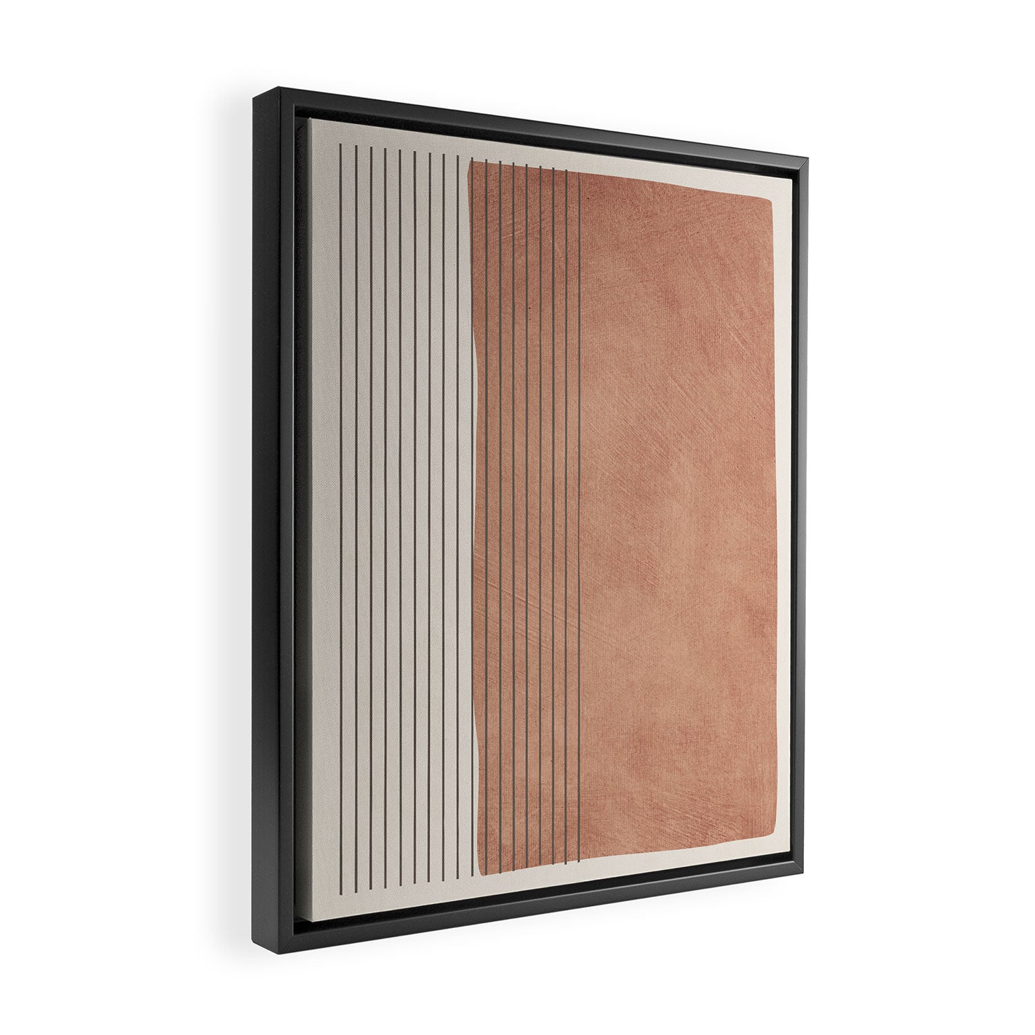 Terracotta Minimalist Lines Artwork Framed Canvas Print Gallery Image 2