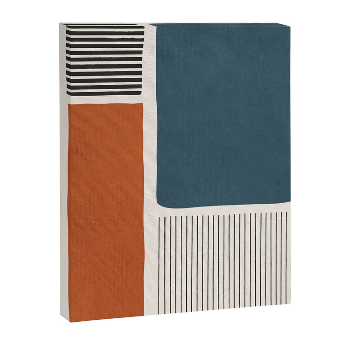 Terracotta Navy Color Block Artwork Canvas Print Gallery Image 1