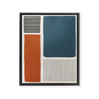 Terracotta Navy Color Block Artwork Framed Canvas Print Gallery Image 6