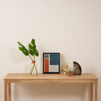 Terracotta Navy Color Block Artwork Framed Canvas Print Gallery Image 4