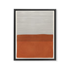 Terracotta Thin Black Lines Artwork Framed Canvas Print Gallery Image 6