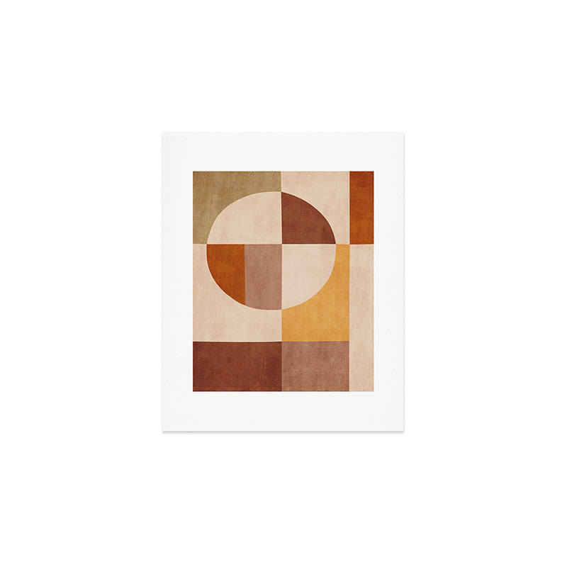 Terracotta Tones Modern Geometric Abstract Artwork Art Print Gallery Image 1