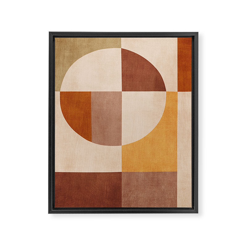 Terracotta Tones Modern Geometric Abstract Artwork Framed Canvas Print Gallery Image 6