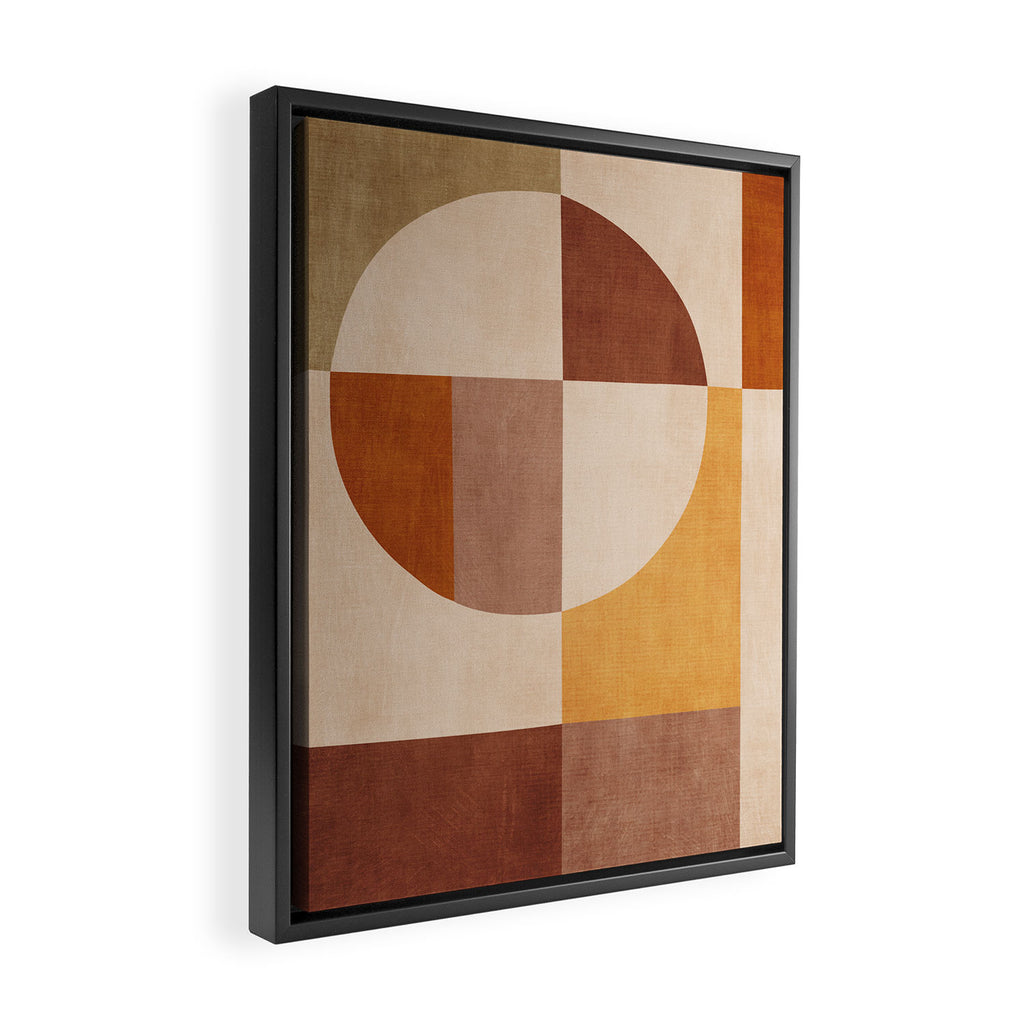 Terracotta Tones Modern Geometric Abstract Artwork Framed Canvas Print Gallery Image 2