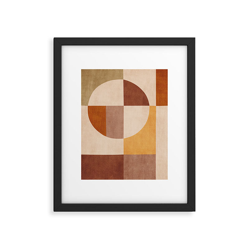 Terracotta Tones Modern Geometric Abstract Artwork Framed Art Print Gallery Image 5