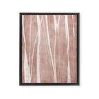 Terracotta White Lines Abstract Artwork Framed Canvas Print Gallery Image 6