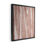 Terracotta White Lines Abstract Artwork Framed Canvas Print Gallery Image 2