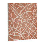 Terracotta White Lines Abstract Artwork Canvas Print Gallery Image 6