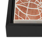 Terracotta White Lines Abstract Artwork Framed Canvas Print Gallery Image 3