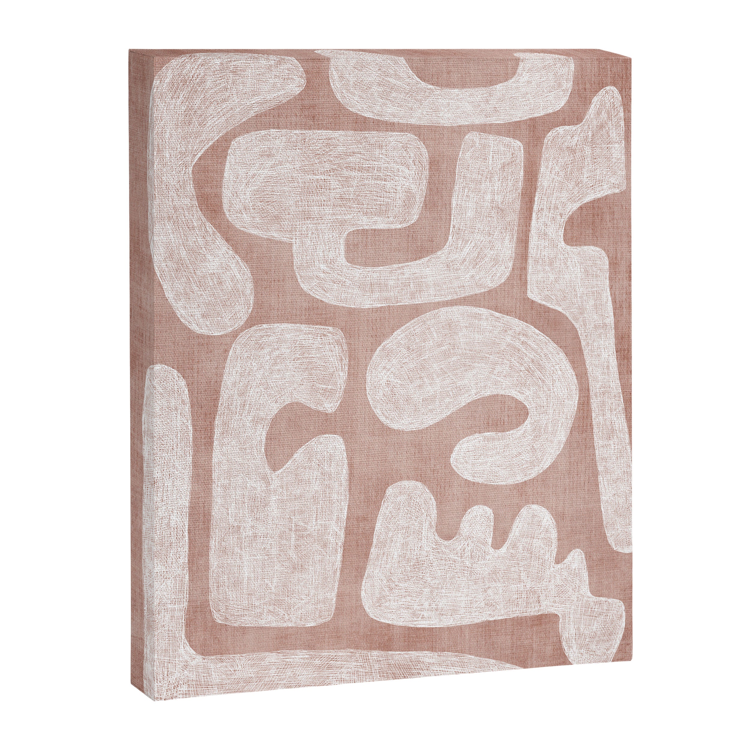 Terracotta White Shapes Abstract Artwork Canvas Print Gallery Image 6