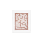 Terracotta White Shapes Abstract Artwork Art Print Gallery Image 1