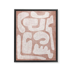 Terracotta White Shapes Abstract Artwork Framed Canvas Print Gallery Image 6